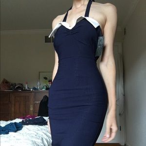NWT ModCloth RockSteady Halter Sailor Wiggle Dress